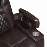 Korbach Espresso Faux Leather 2xPower Recliner Sofa