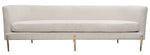 Lane Light Cream Fabric Sofa (Oversized) w/Curved Back