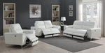 Largo 3-Pc White Leather/Vinyl Power Recliner Sofa Set