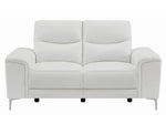 Largo White Leather/Vinyl Power Recliner Loveseat