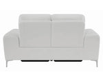 Largo White Leather/Vinyl Power Recliner Loveseat