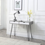 Laurel Grey Wood/Metal 2-Drawer Desk