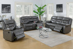 Leona Grey Gel Leatherette Manual Glider Recliner