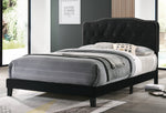 Leyre Black Velvet Fabric Full Bed