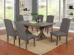 Mazikeen 7-Pc Gray Wood Dining Table Set