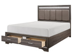 Luster Gray Wood Cal King Bed with Storage