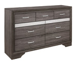 Luster Gray Wood Dresser with Jewelry Drawer