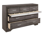 Luster Gray Wood Dresser with Jewelry Drawer