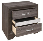 Luster Gray Wood Nightstand with Jewelry Drawer