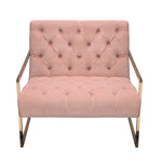 Luxe Blush Pink Velvet Fabric Accent Chair