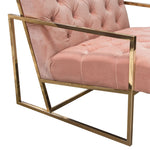 Luxe Blush Pink Velvet Fabric Accent Chair