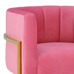 Magnolia Rose Pink Velvet/Gold Finish Metal Accent Chair