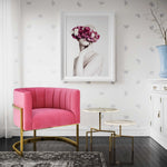 Magnolia Rose Pink Velvet/Gold Finish Metal Accent Chair