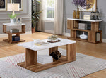 Majken White/Natural Tone Wood Sofa Table