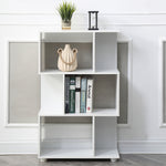 Manor White Staggered Wood Bookcase