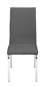Beverley 2 Gray Faux Leather/Metal Side Chairs
