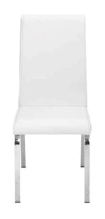 Beverley 2 White Faux Leather/Metal Side Chairs