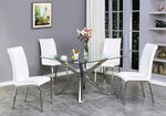 Beverley 2 White Faux Leather/Metal Side Chairs