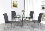 Beverley Clear Glass/Chrome Metal Dining Table