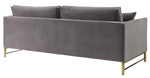 Massi Grey Velvet 2-Seat Sofa