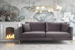 Massi Grey Velvet 2-Seat Sofa