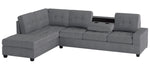 Maston 2-Pc Dark Gray Fabric Reversible Sectional Sofa