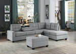 Maston Gray Fabric Tufted Ottoman with Storage