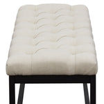 Mateo Desert Sand Linen Small Tufted Bench