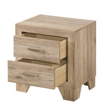 Miquell Rustic Natural Finish Wood 2-Drawer Nightstand