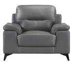 Mischa Modern Dark Gray Leather Chair