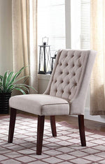 Newport 2 Beige Linen/Wood Side Chairs