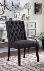 Newport 2 Charcoal Linen/Wood Side Chairs