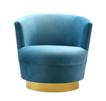 Noah Lake Blue Velvet Swivel Accent Chair