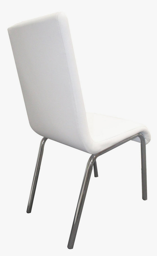 Olivie 4 White Faux Leather Side Chairs