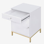 Ottey White High Gloss Wood/Gold Metal Cabinet