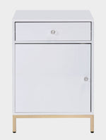 Ottey White High Gloss Wood/Gold Metal Cabinet