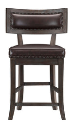 Oxton 2 Brown Faux Leather/Wood Counter Height Chairs