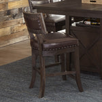 Oxton 2 Brown Faux Leather/Wood Counter Height Chairs