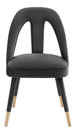 Petra Dark Grey Upholstered Velvet Side Chair