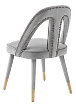 Petra Light Grey Upholstered Velvet Side Chair