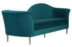 Plato Contemporary Aqua Velvet Sofa (Oversized)