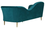 Plato Contemporary Aqua Velvet Sofa (Oversized)