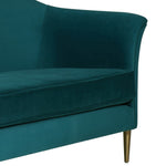 Plato Contemporary Aqua Velvet Sofa (Oversized)