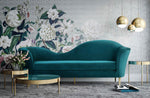 Plato Contemporary Aqua Velvet Sofa (Oversized)