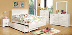 Prismo White Wood Full Bed with Trundle