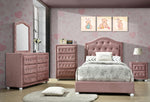 Reggie Pink Fabric Upholstered 4-Drawer Chest