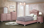 Reggie Pink Fabric Upholstered 4-Drawer Chest