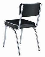 Retro 2 Black Leatherette/Chrome Finished Metal Side Chairs