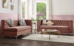 Rhett 2-Pc Dusty Pink Velvet RAF Sectional Sofa (Oversized)