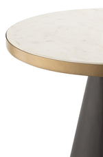 Richard White Marble/Black Iron Side Table